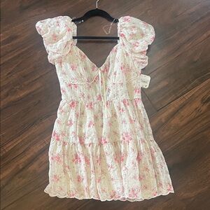 Altar'd State Pink and White Floral Dress